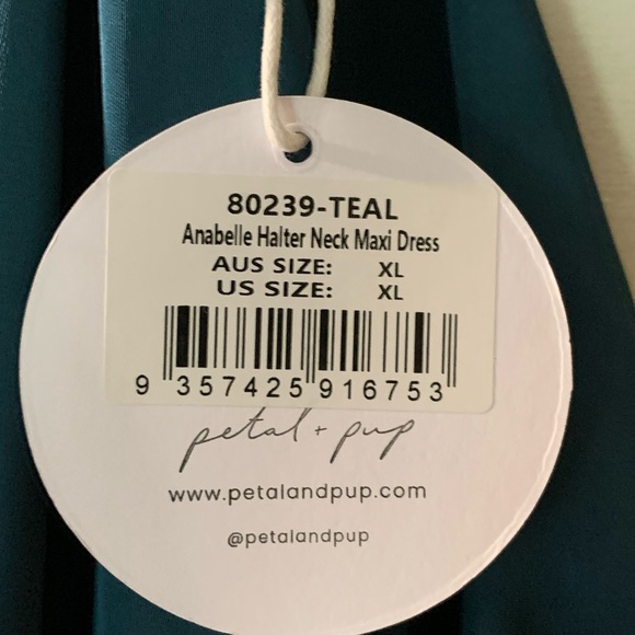 Petal and Pup Anabelle Halter Neck Midi Dress XL in Teal - Picture 9 of 13